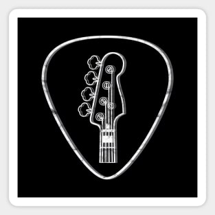 Bass Guitar Headstock Guitar Pick Dark Theme Magnet